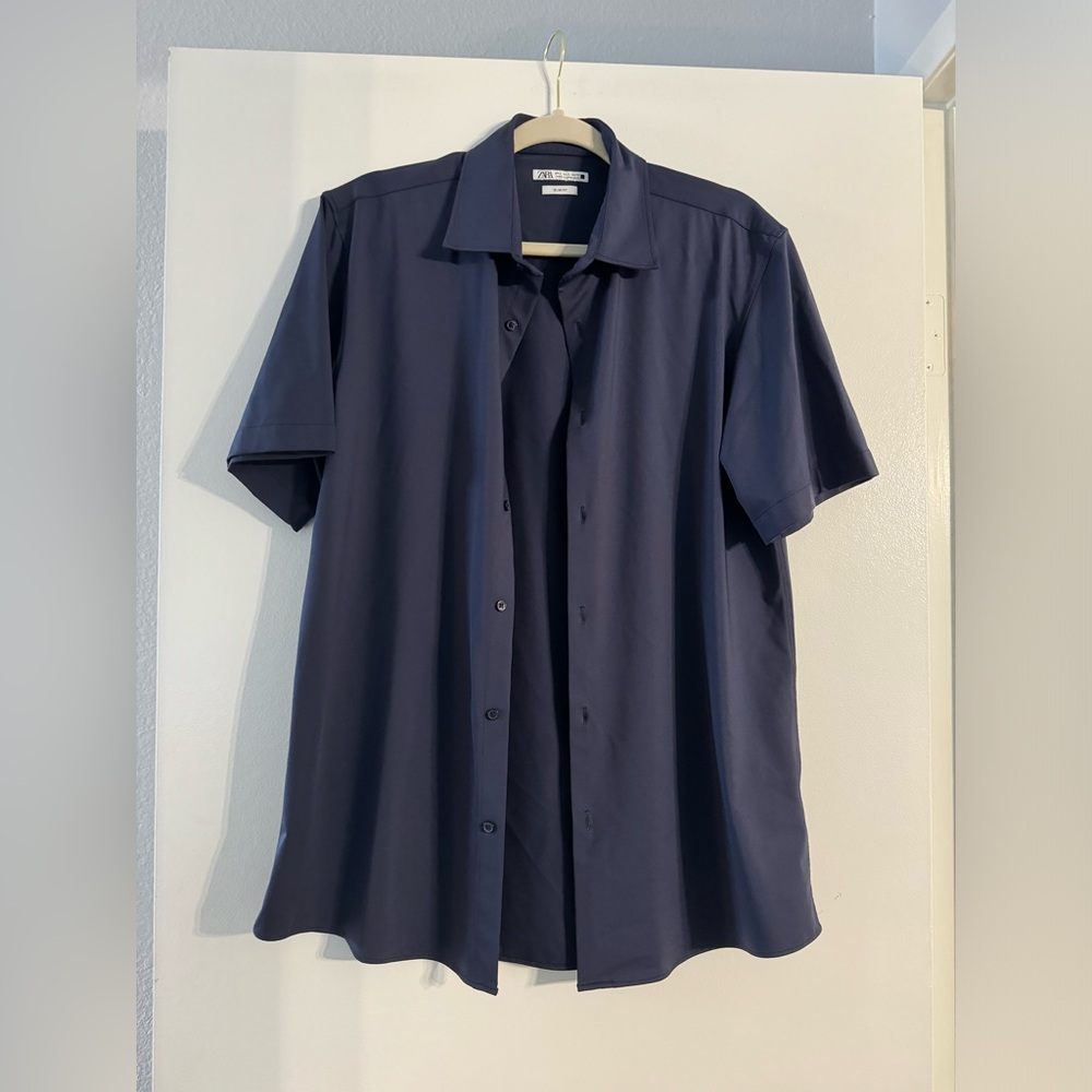 Shirt men navy blue